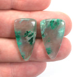 DVH Gem Silica Chrysocolla Quartz Matched Pair Cabochon 28x15x4mm (5767)