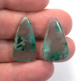 DVH Gem Silica Chrysocolla Quartz Matched Pair Cabochon 28x15x4mm (5767)