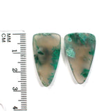 DVH Gem Silica Chrysocolla Quartz Matched Pair Cabochon 28x15x4mm (5767)