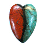 DVH Sonora Sunrise Heart Cabochon Chrysocolla Cuprite 48x34x6mm (5799)