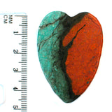 DVH Sonora Sunrise Heart Cabochon Chrysocolla Cuprite 48x34x6mm (5799)