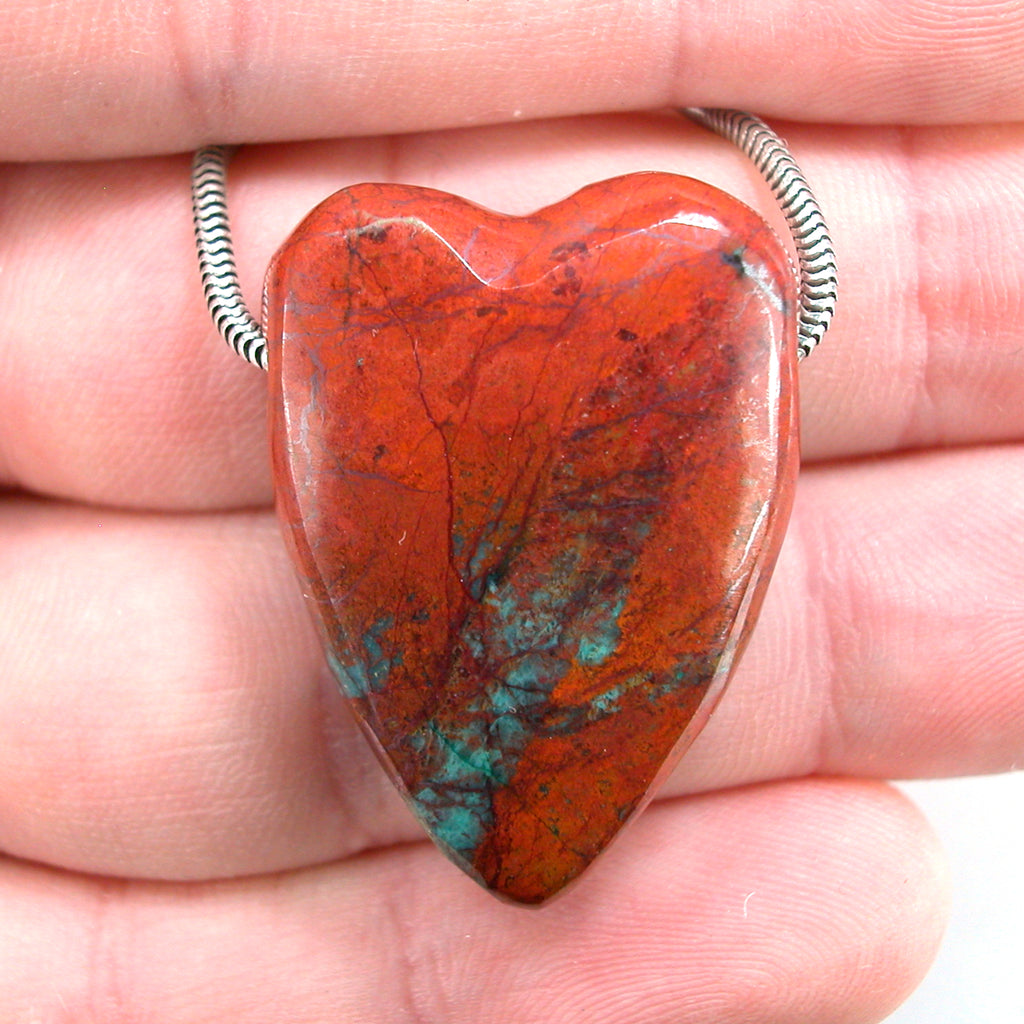 DVH Sonora Sunrise Healed Broken Heart Bead Chrysocolla Cuprite 32x23x12mm (5809)