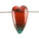 DVH Sonora Sunrise Heart Bead Pendant Chrysocolla Cuprite 41x22x14mm (5810)