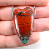 DVH Sonora Sunrise Heart Bead Pendant Chrysocolla Cuprite 41x22x14mm (5810)