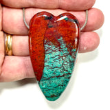 DVH Sonora Sunrise Healed Broken Heart Bead Chrysocolla Cuprite 68x38x13mm 65g (5934)