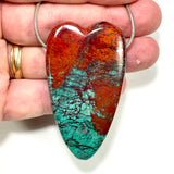 DVH Sonora Sunrise Healed Broken Heart Bead Chrysocolla Cuprite 68x38x13mm 65g (5934)