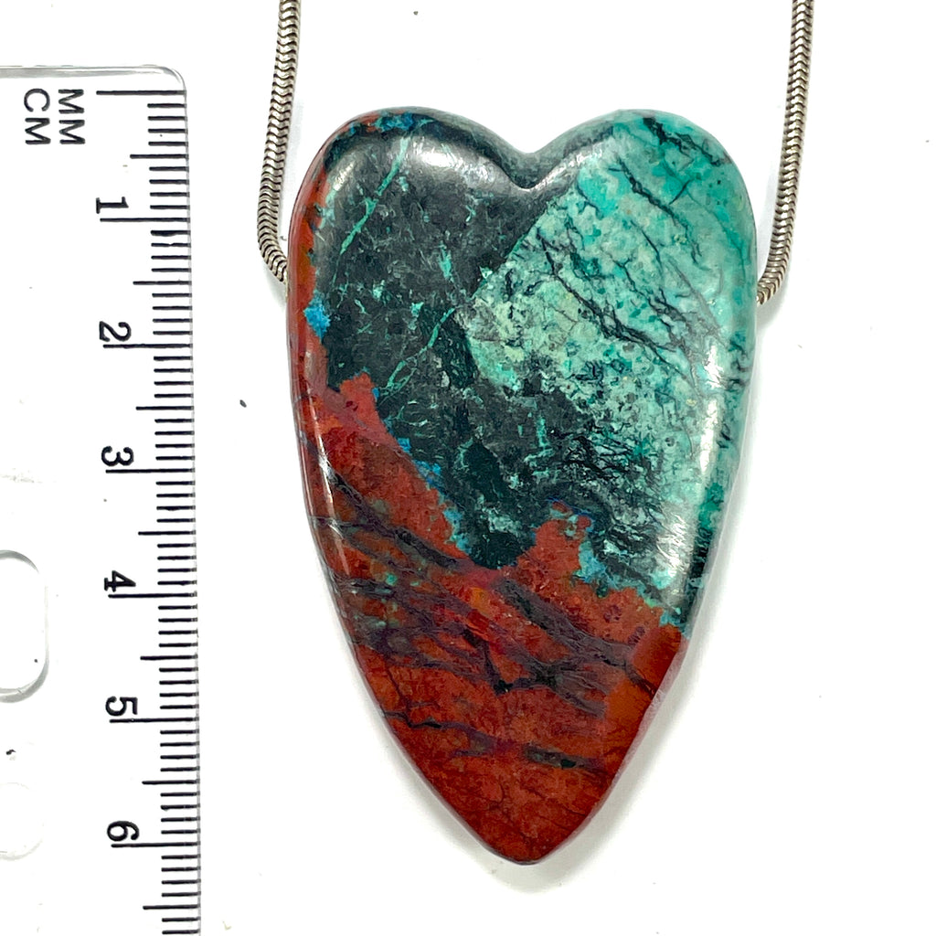 DVH Sonora Sunrise Healed Broken Heart Bead Chrysocolla Cuprite 58x36x12mm 52g (5935) - DVHdesigns
