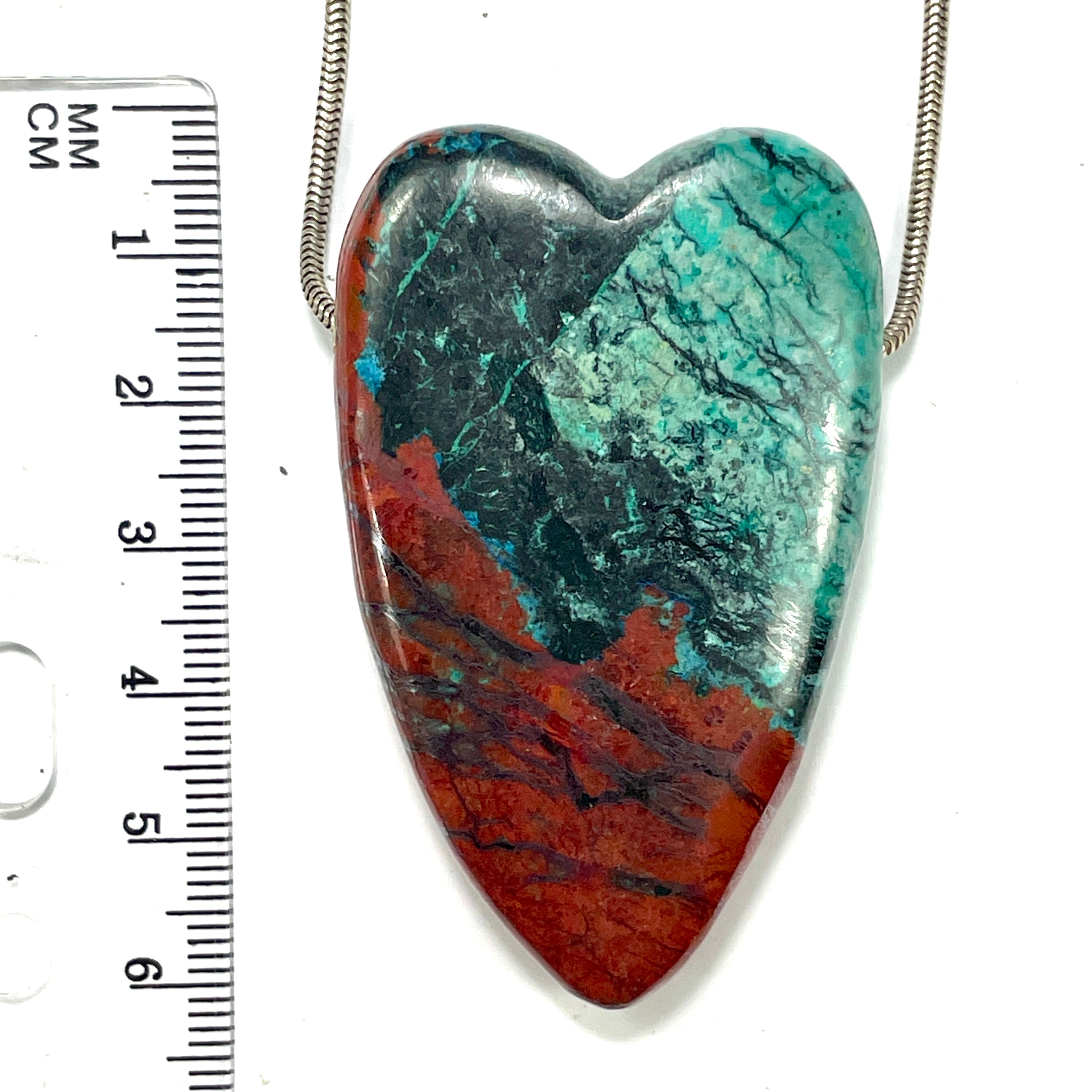 DVH Sonora Sunrise Healed Broken Heart Bead Chrysocolla Cuprite 58x36x12mm 52g (5935) - DVHdesigns