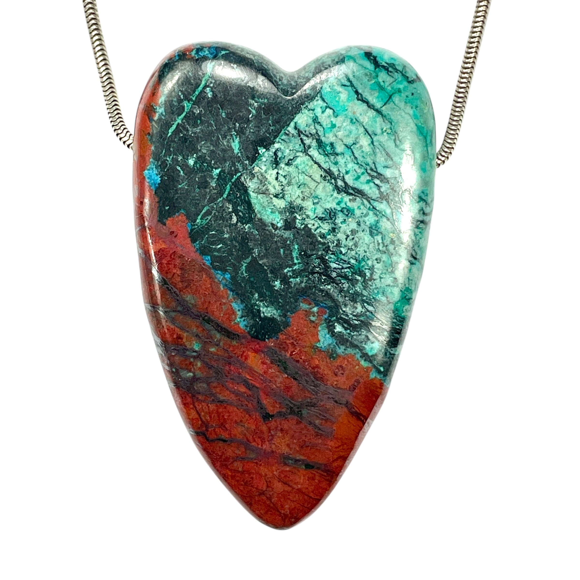 DVH Sonora Sunrise Healed Broken Heart Bead Chrysocolla Cuprite 58x36x12mm 52g (5935) - DVHdesigns
