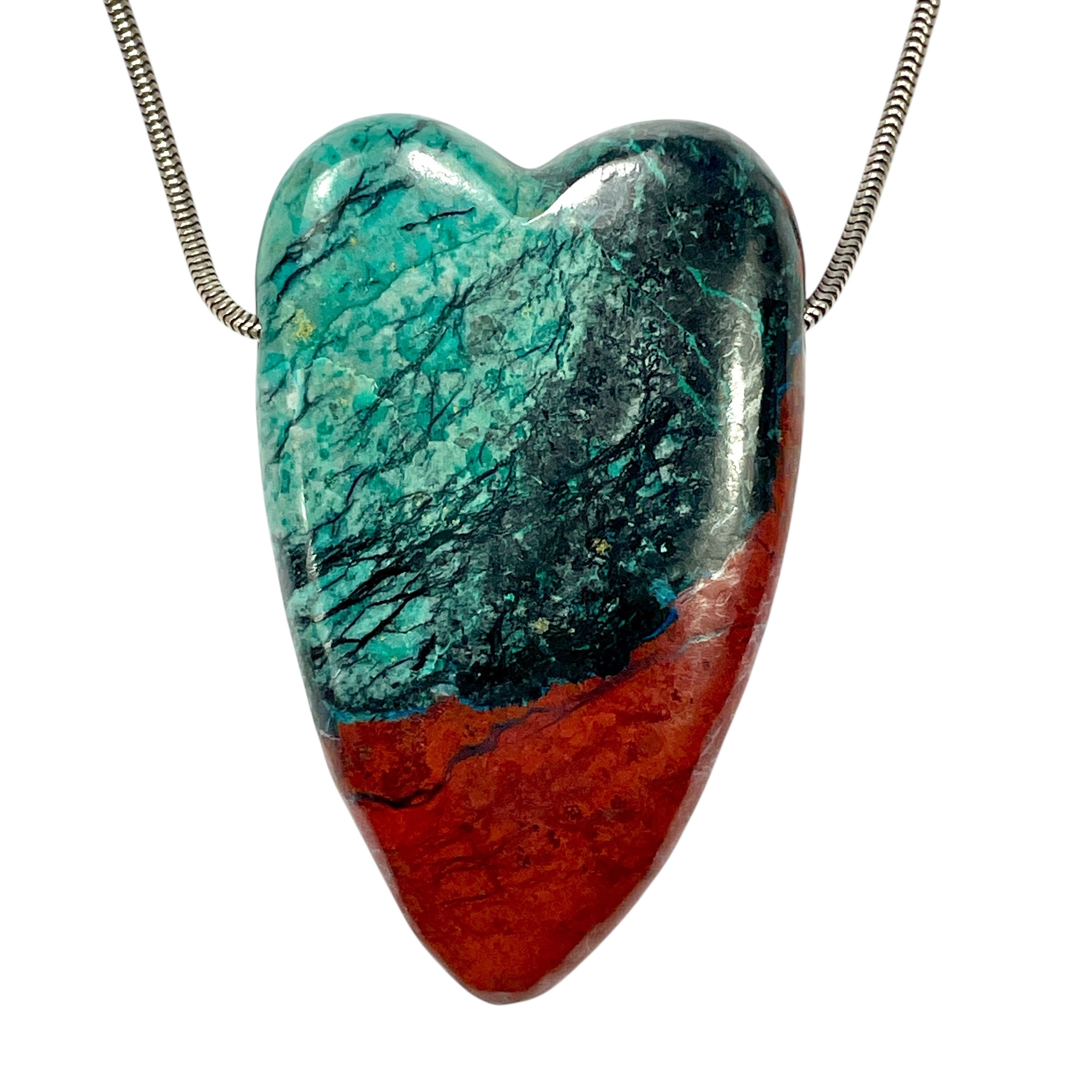 DVH Sonora Sunrise Healed Broken Heart Bead Chrysocolla Cuprite 58x36x12mm 52g (5935) - DVHdesigns