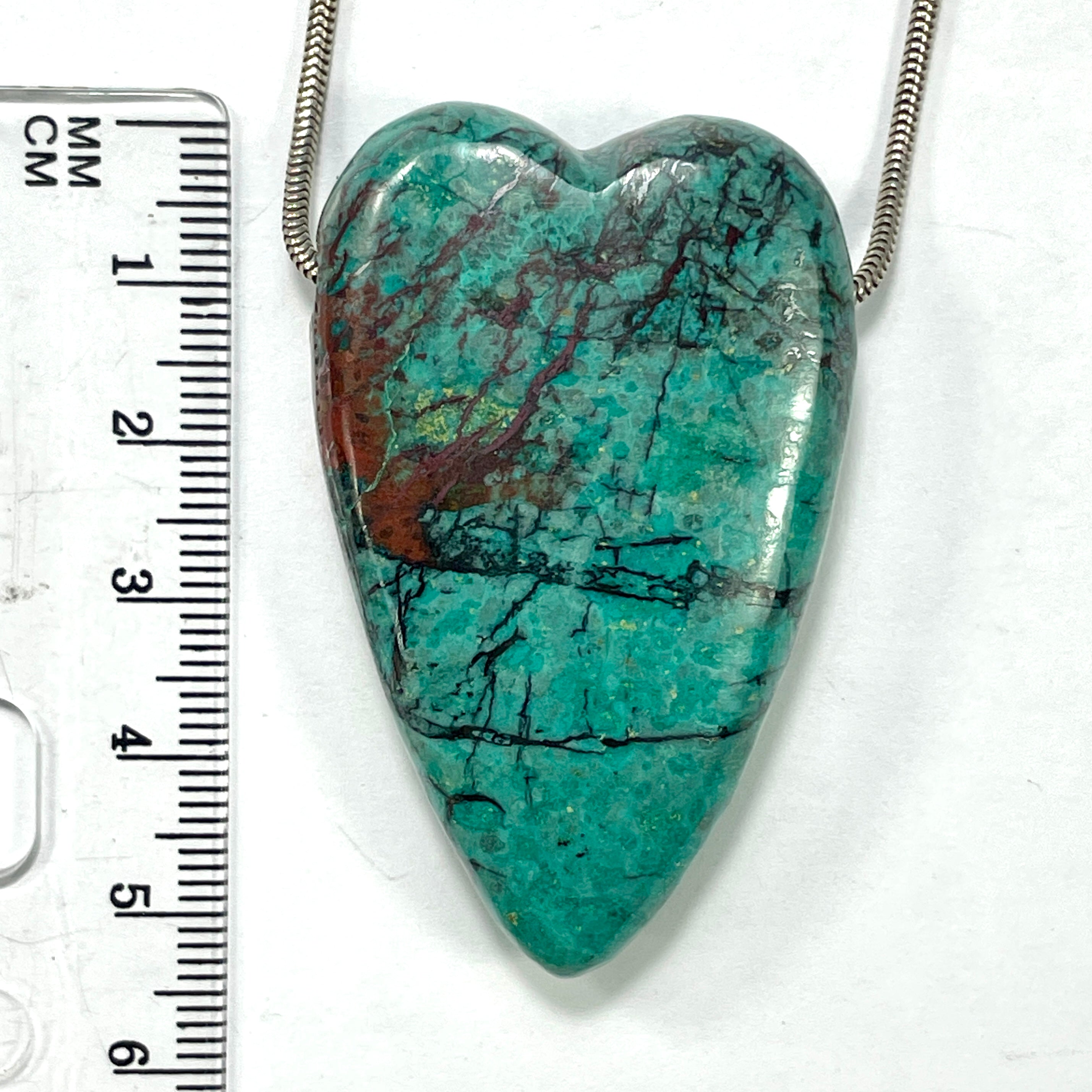 DVH Sonora Sunrise Healed Broken Heart Bead Chrysocolla Cuprite 53x34x13mm 40g (5936) - DVHdesigns