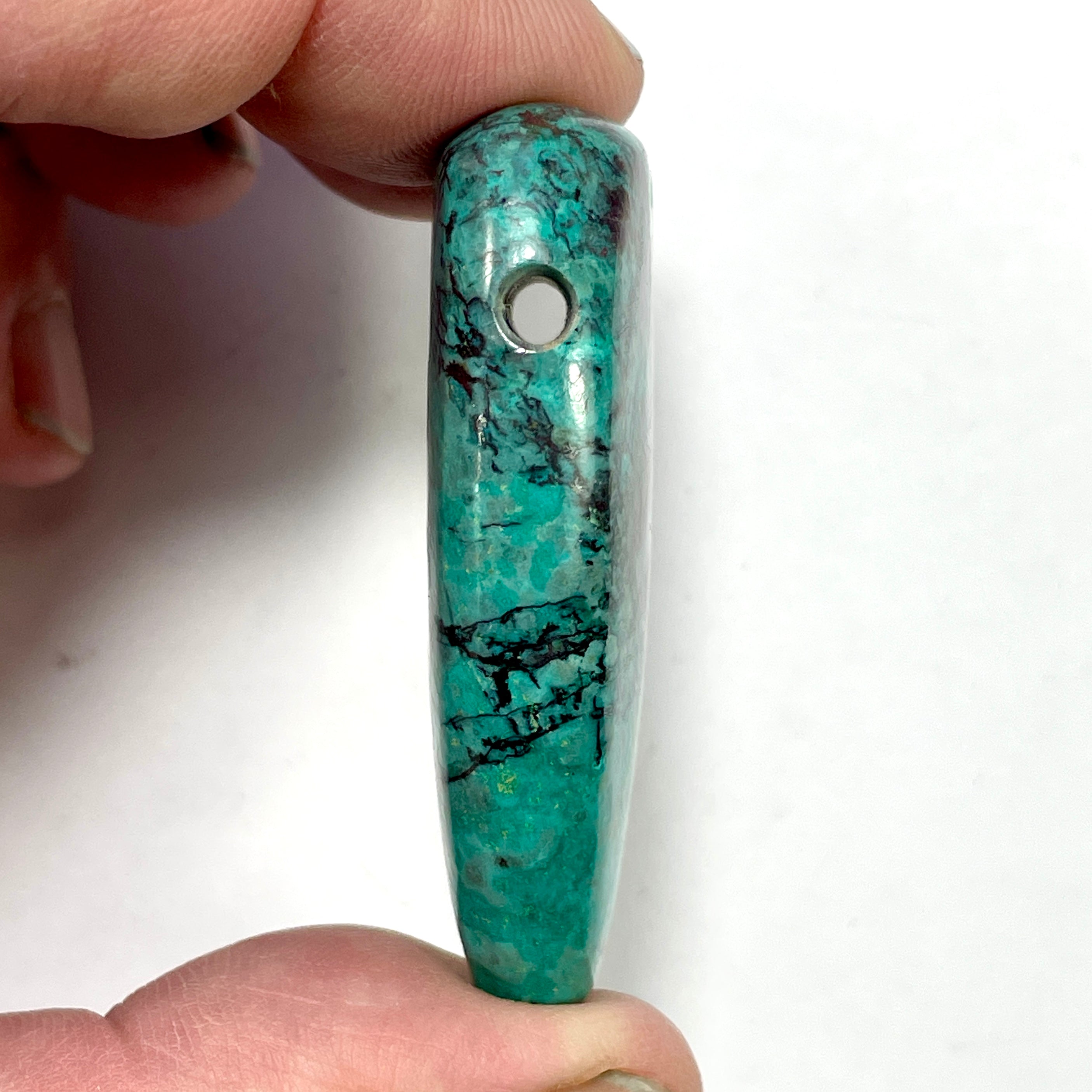 DVH Sonora Sunrise Healed Broken Heart Bead Chrysocolla Cuprite 53x34x13mm 40g (5936) - DVHdesigns