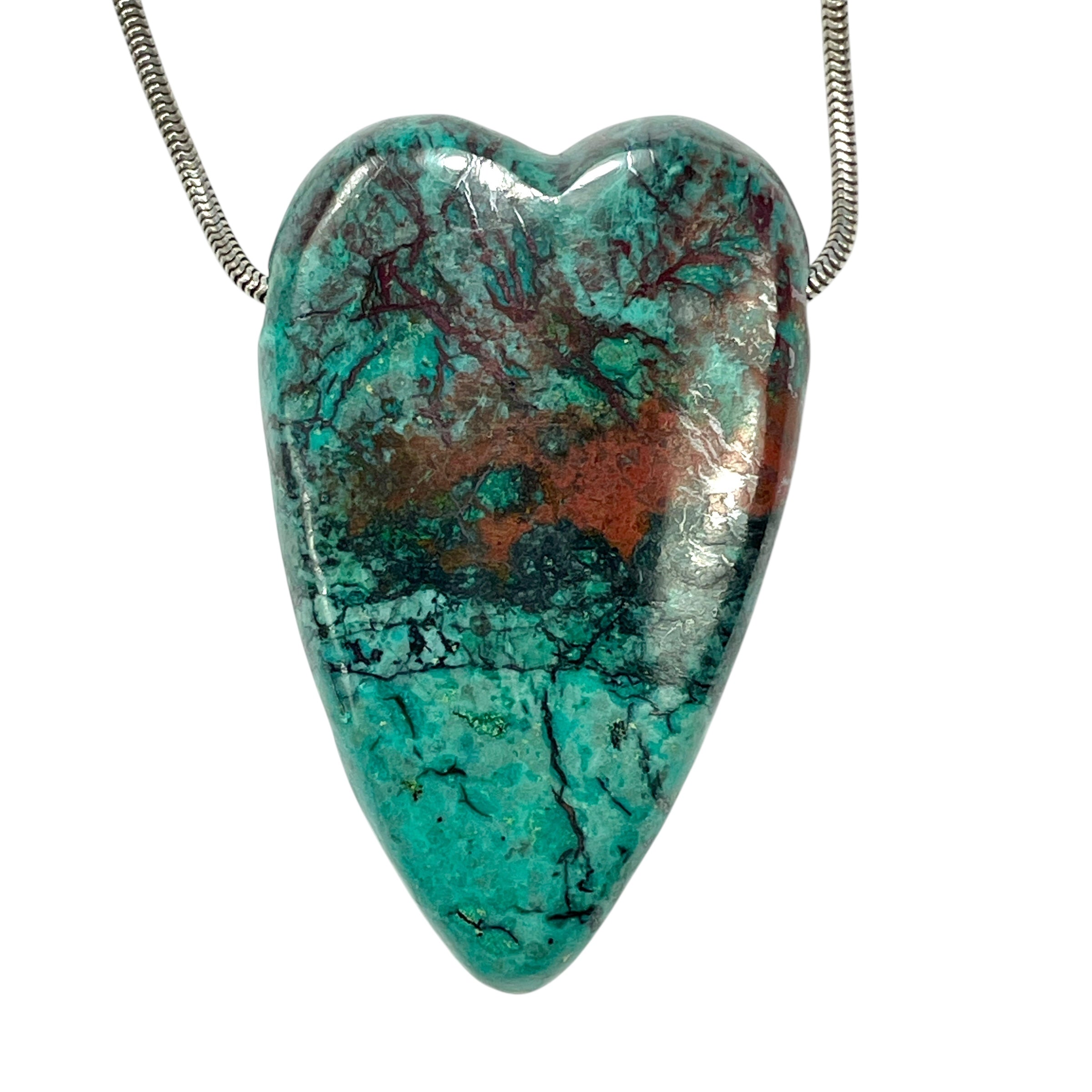DVH Sonora Sunrise Healed Broken Heart Bead Chrysocolla Cuprite 53x34x13mm 40g (5936) - DVHdesigns
