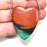 DVH Sonora Sunrise Healed Broken Heart Bead Chrysocolla Cuprite 45x36x10mm 32g (5937)