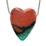 DVH Sonora Sunrise Healed Broken Heart Bead Chrysocolla Cuprite 45x36x10mm 32g (5937)