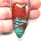 DVH Sonora Sunrise Healed Broken Heart Bead Chrysocolla Cuprite 50x25x13mm 32g (5938)