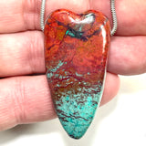 DVH Sonora Sunrise Healed Broken Heart Bead Chrysocolla Cuprite 50x25x13mm 32g (5938)
