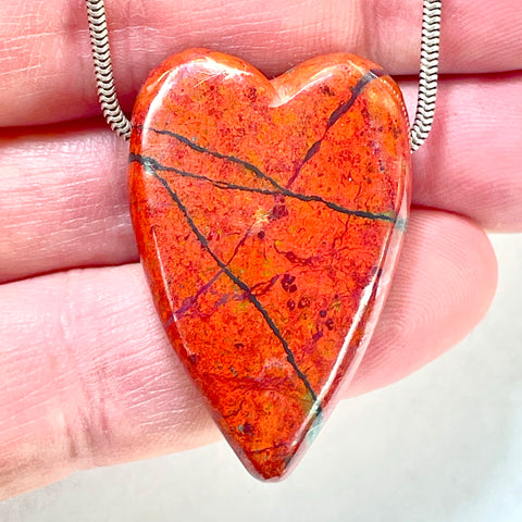 DVH Sonora Sunrise Healed Broken Heart Bead Chrysocolla Cuprite 39x26x12mm (6007)