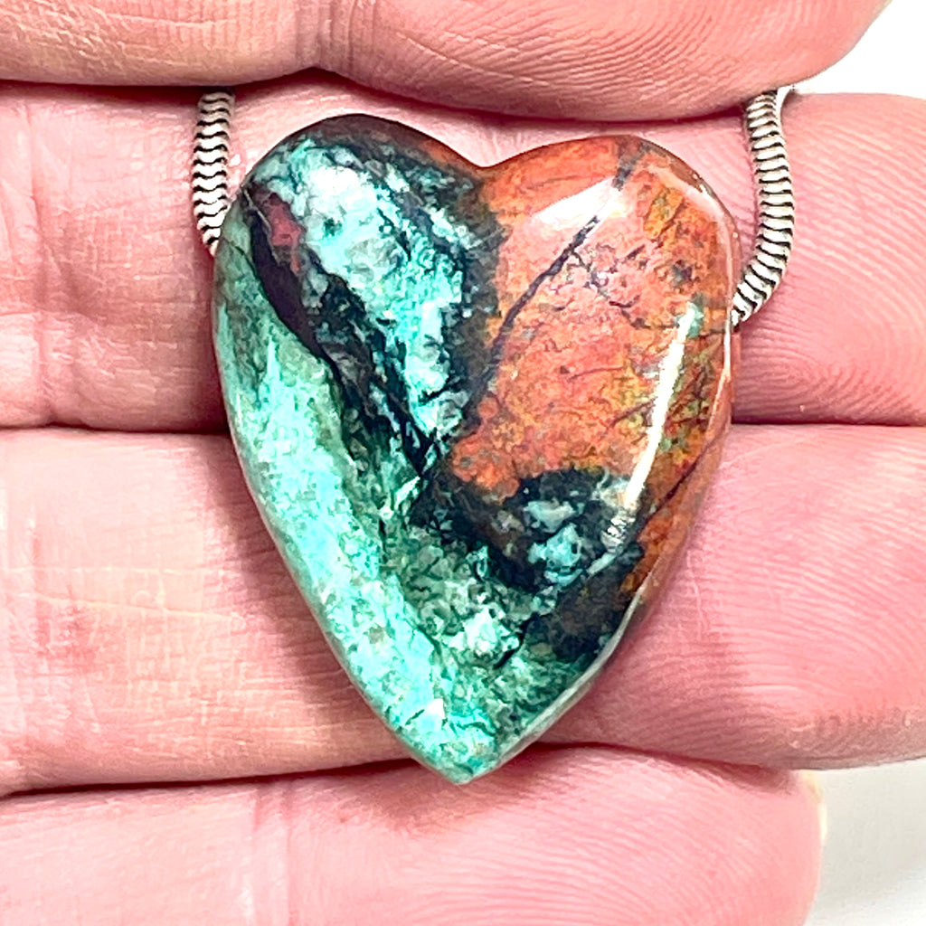 DVH Sonora Sunrise Healed Broken Heart Bead Chrysocolla Cuprite 30x24x13mm (6266) - DVHdesigns