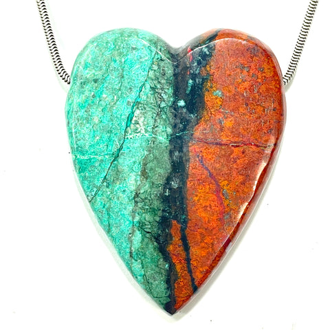 DVH/PC Sonora Sunrise Healed Broken Heart Bead Chrysocolla Cuprite 58x44x11mm 48g (6384) - DVHdesigns