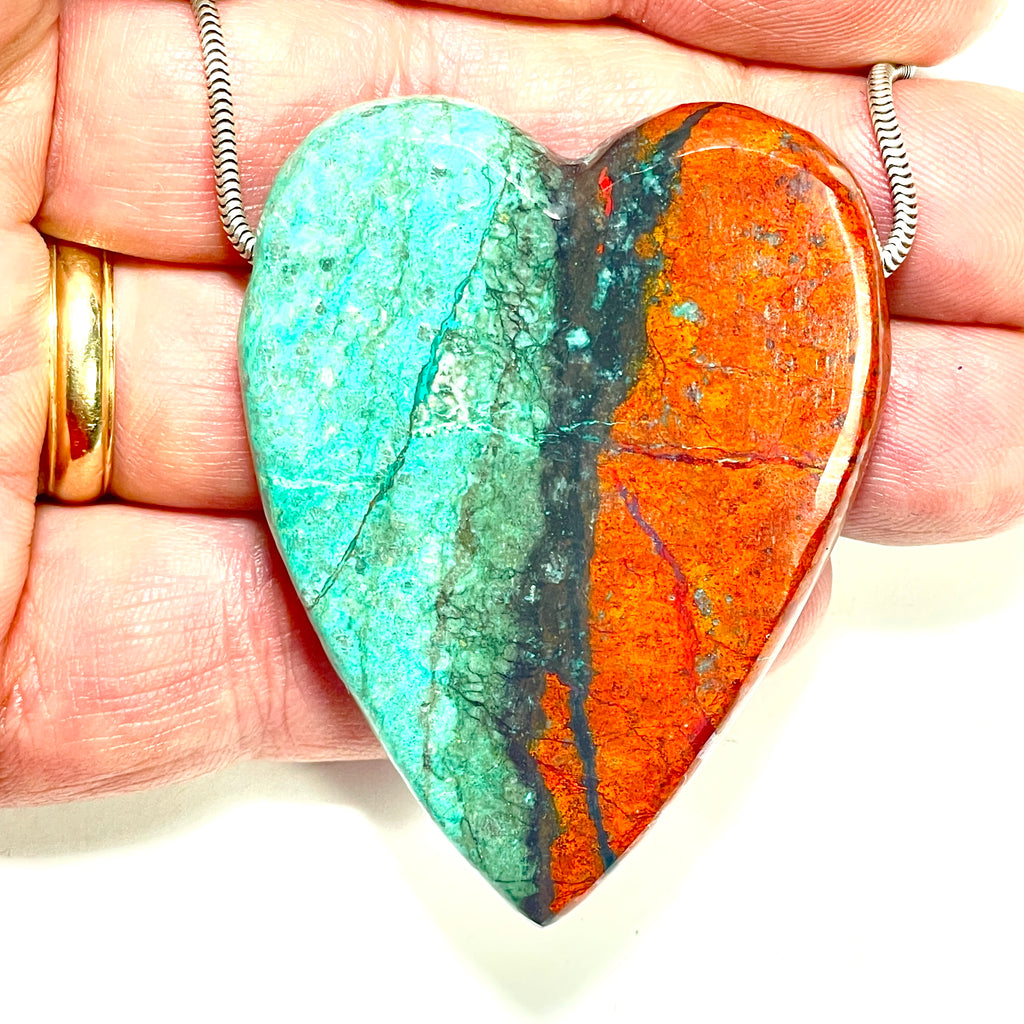 DVH/PC Sonora Sunrise Healed Broken Heart Bead Chrysocolla Cuprite 58x44x11mm 48g (6384) - DVHdesigns