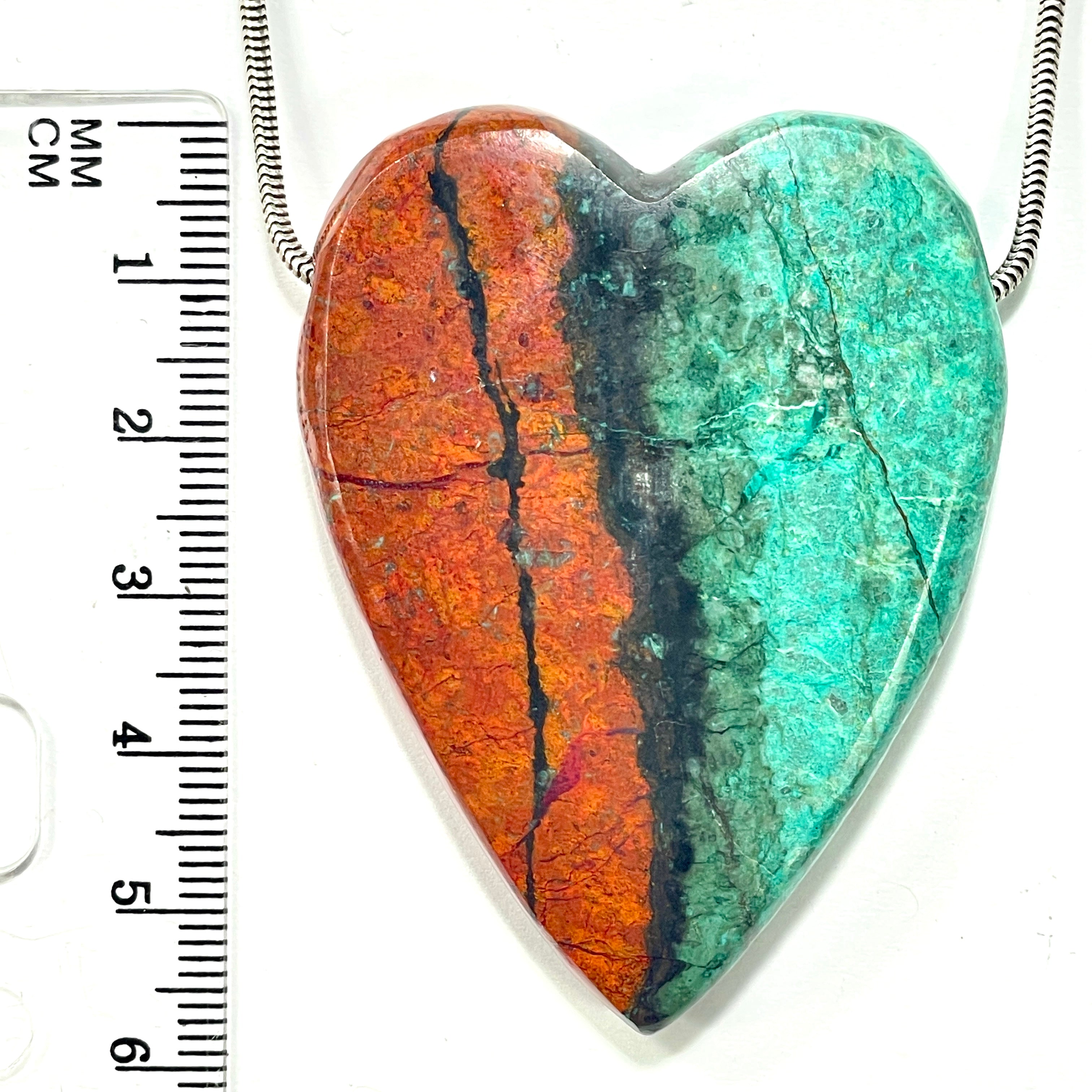 DVH/PC Sonora Sunrise Healed Broken Heart Bead Chrysocolla Cuprite 58x44x11mm 48g (6384) - DVHdesigns