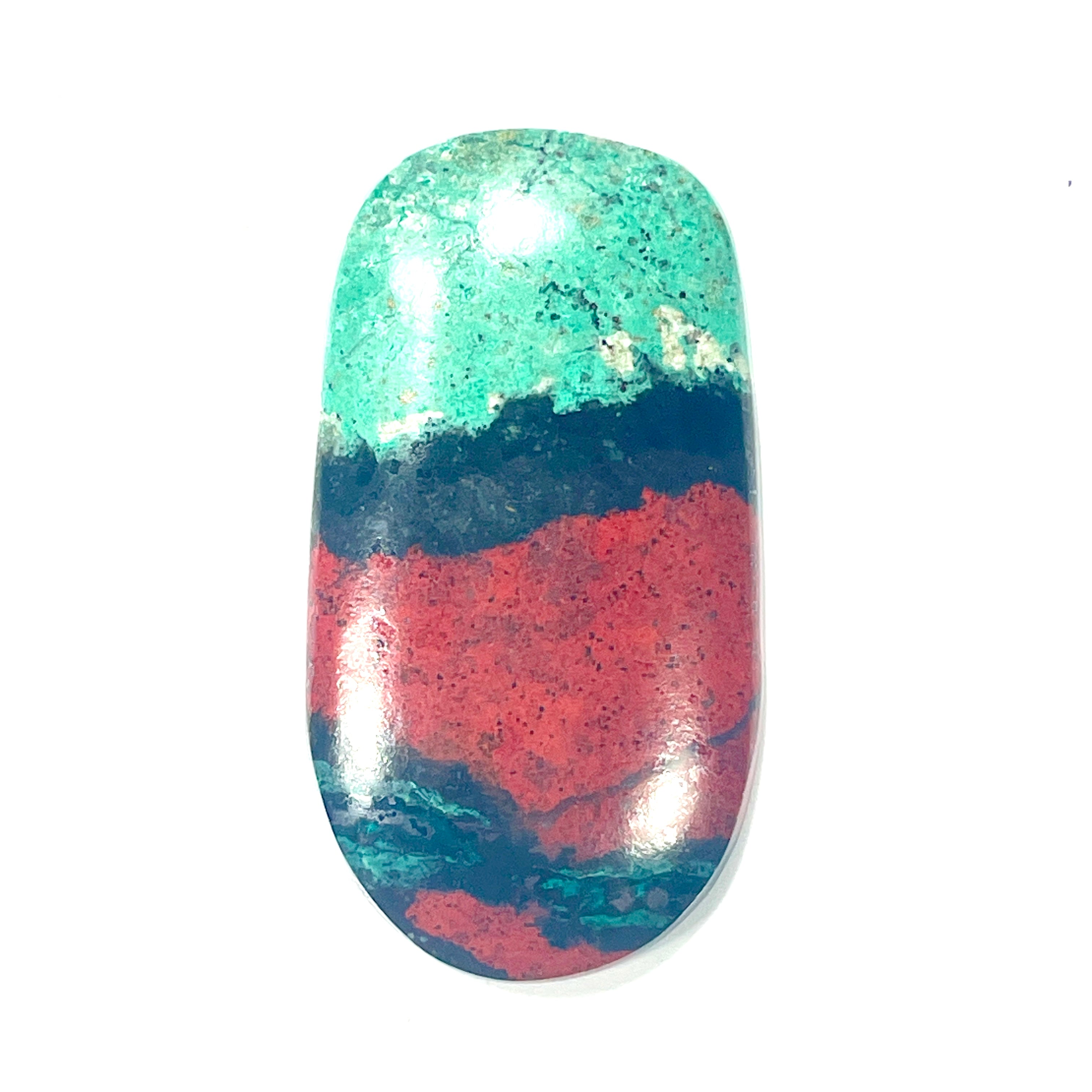 DVH Sonora Sunrise Cabochon Scenic Chrysocolla Cuprite 51x28x7mm (6410) - DVHdesigns