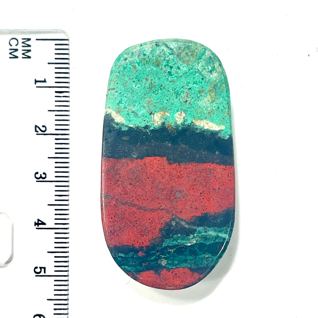 DVH Sonora Sunrise Cabochon Scenic Chrysocolla Cuprite 51x28x7mm (6410) - DVHdesigns
