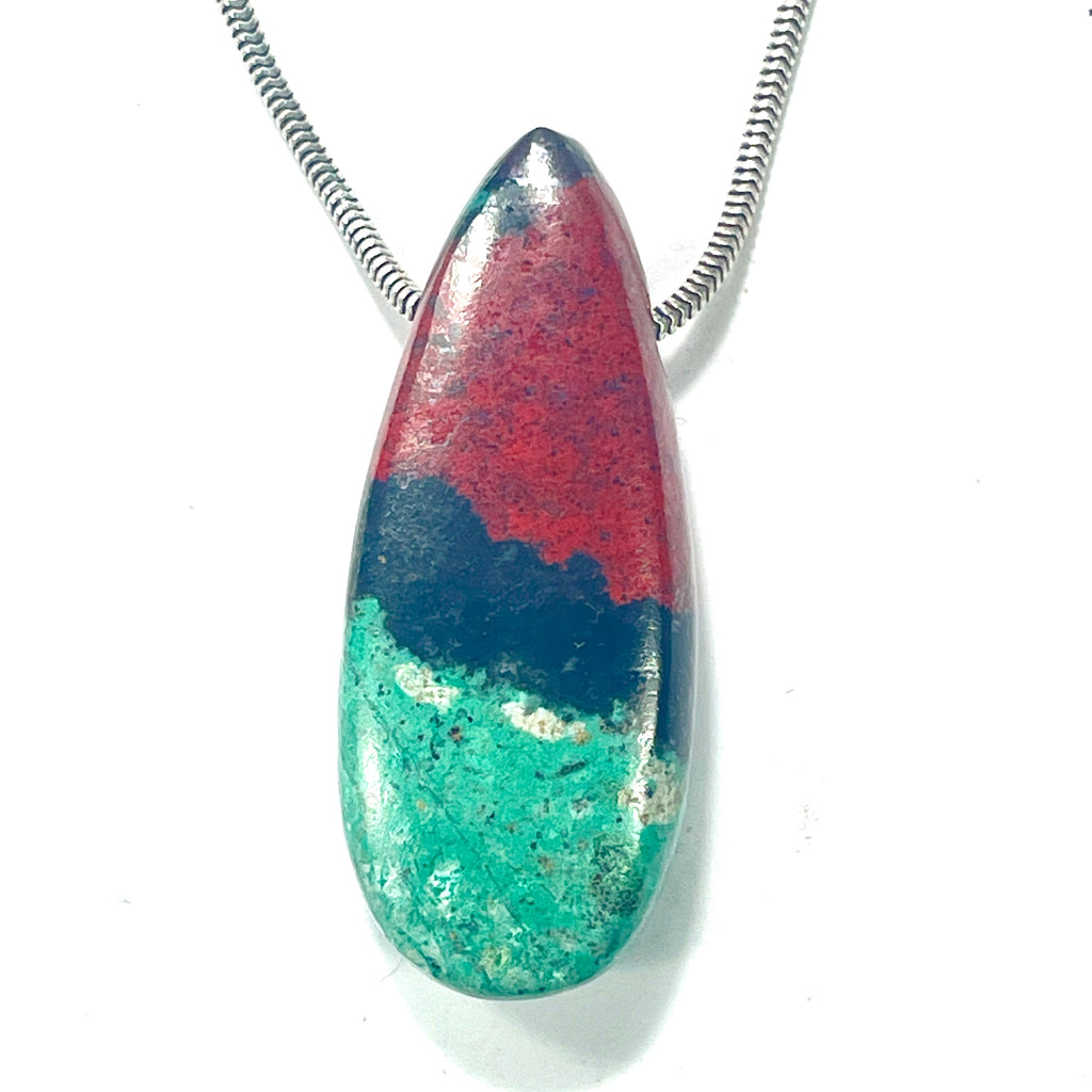 DVH Sonora Sunrise Bead Pendant Chrysocolla Cuprite 44x18x11mm (6411) - DVHdesigns