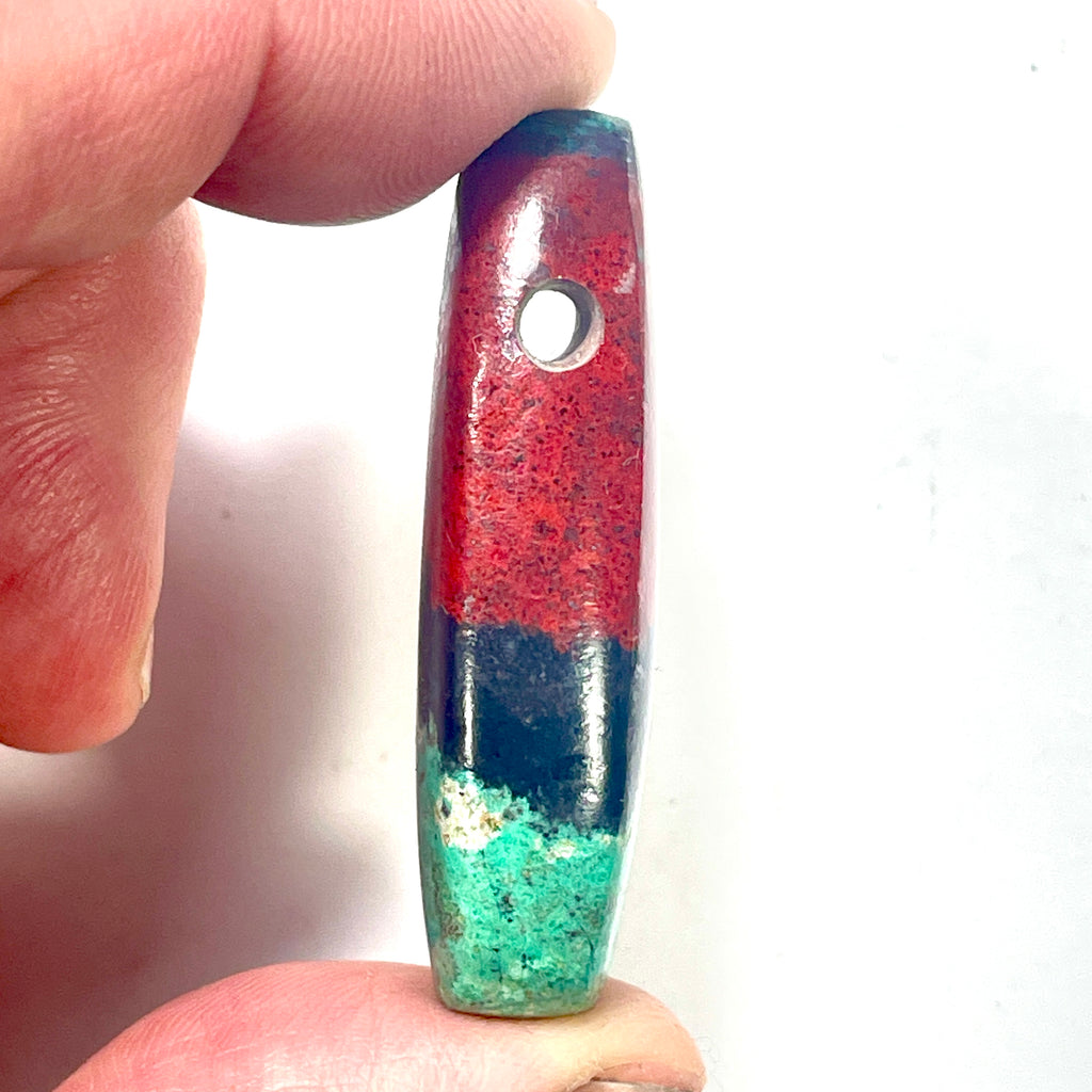 DVH Sonora Sunrise Bead Pendant Chrysocolla Cuprite 44x18x11mm (6411) - DVHdesigns