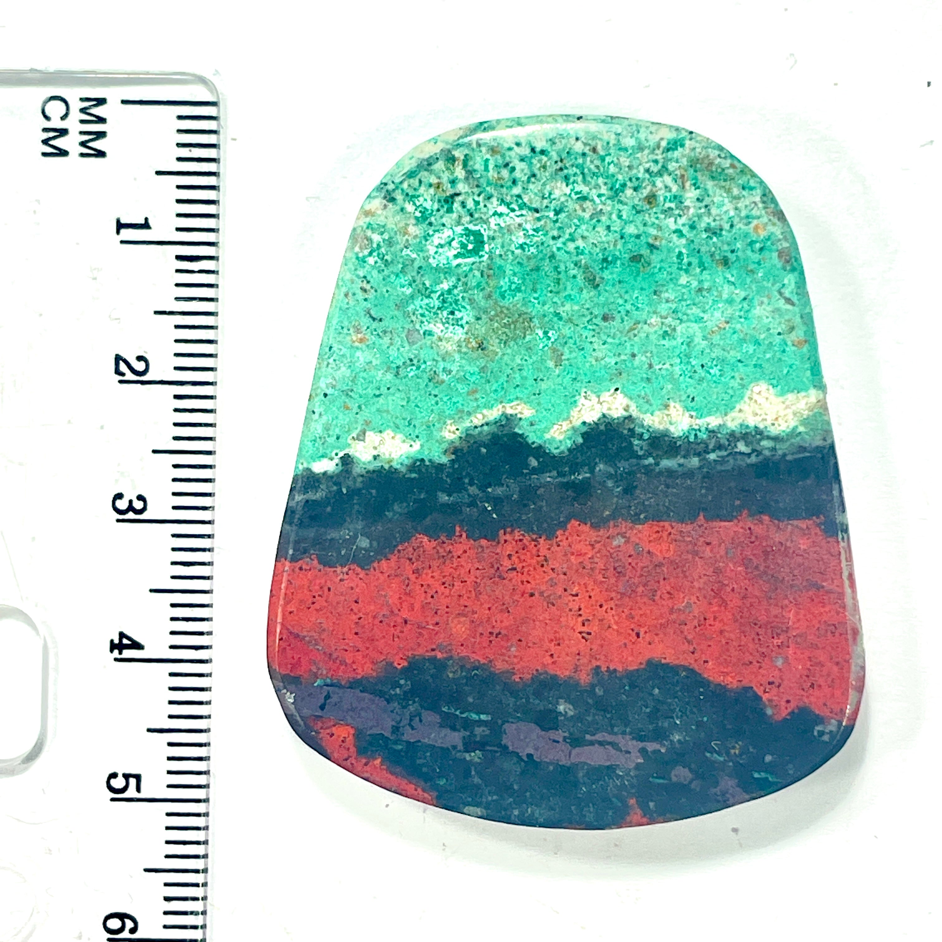 DVH Sonora Sunrise Cabochon Scenic Chrysocolla Cuprite 49x41x7mm (6412) - DVHdesigns