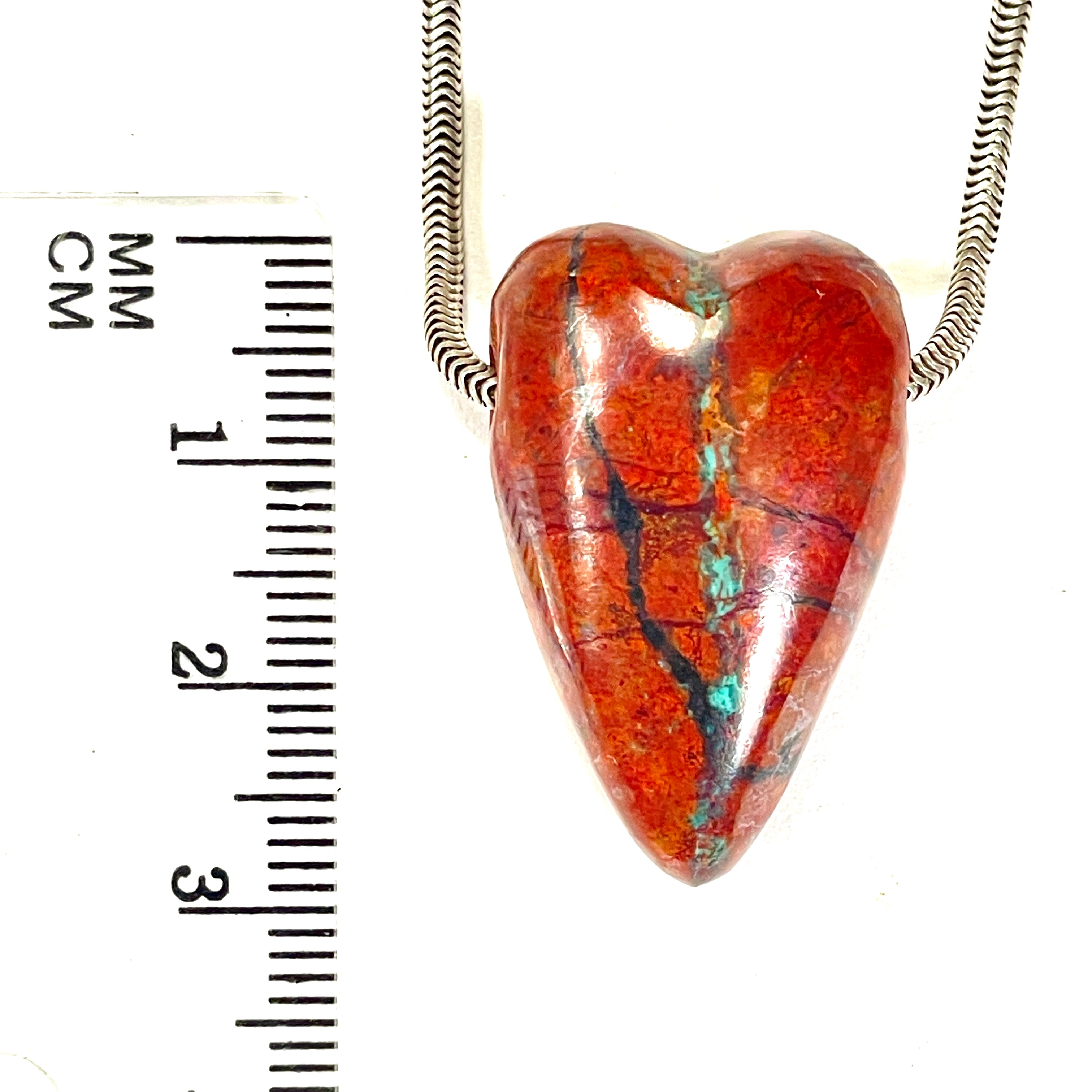 DVH Sonora Sunrise Healed Broken Heart Bead Cuprite Chrysocolla 29x19x13mm (6717) - DVHdesigns