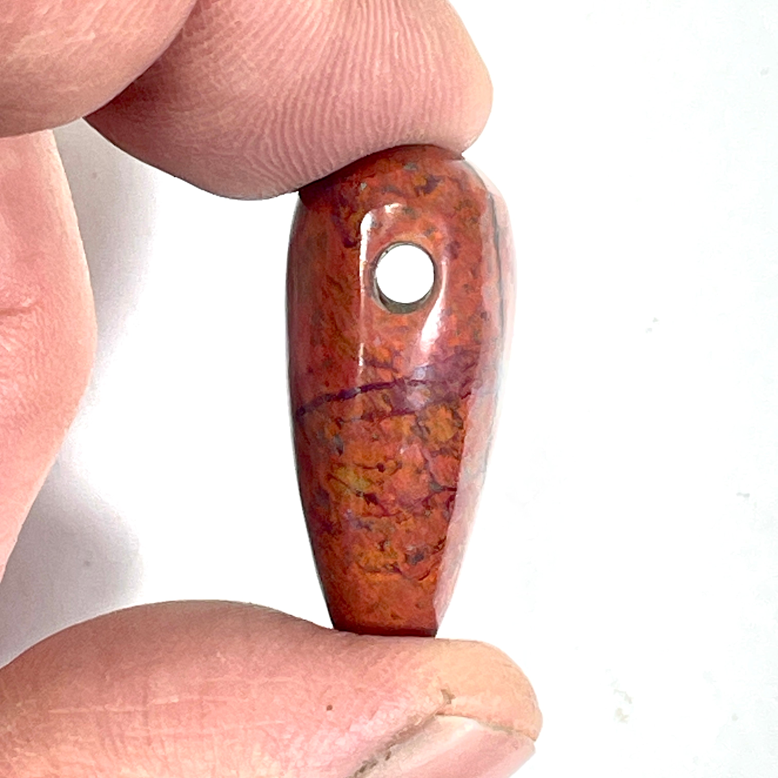 DVH Sonora Sunrise Healed Broken Heart Bead Cuprite Chrysocolla 29x19x13mm (6717) - DVHdesigns