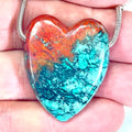 DVH Sonora Sunrise Healed Broken Heart Bead Chrysocolla Cuprite 35x28x11mm (6718)