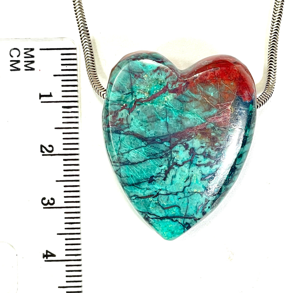 DVH Sonora Sunrise Healed Broken Heart Bead Chrysocolla Cuprite 35x28x11mm (6718)