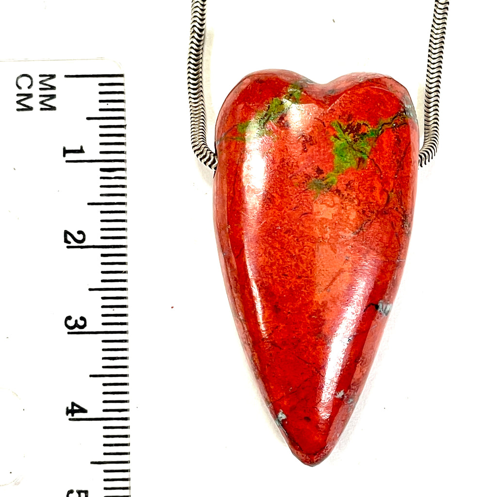 DVH Sonora Sunrise Healed Broken Heart Bead Cuprite Chrysocolla 45x23x14mm (6719)