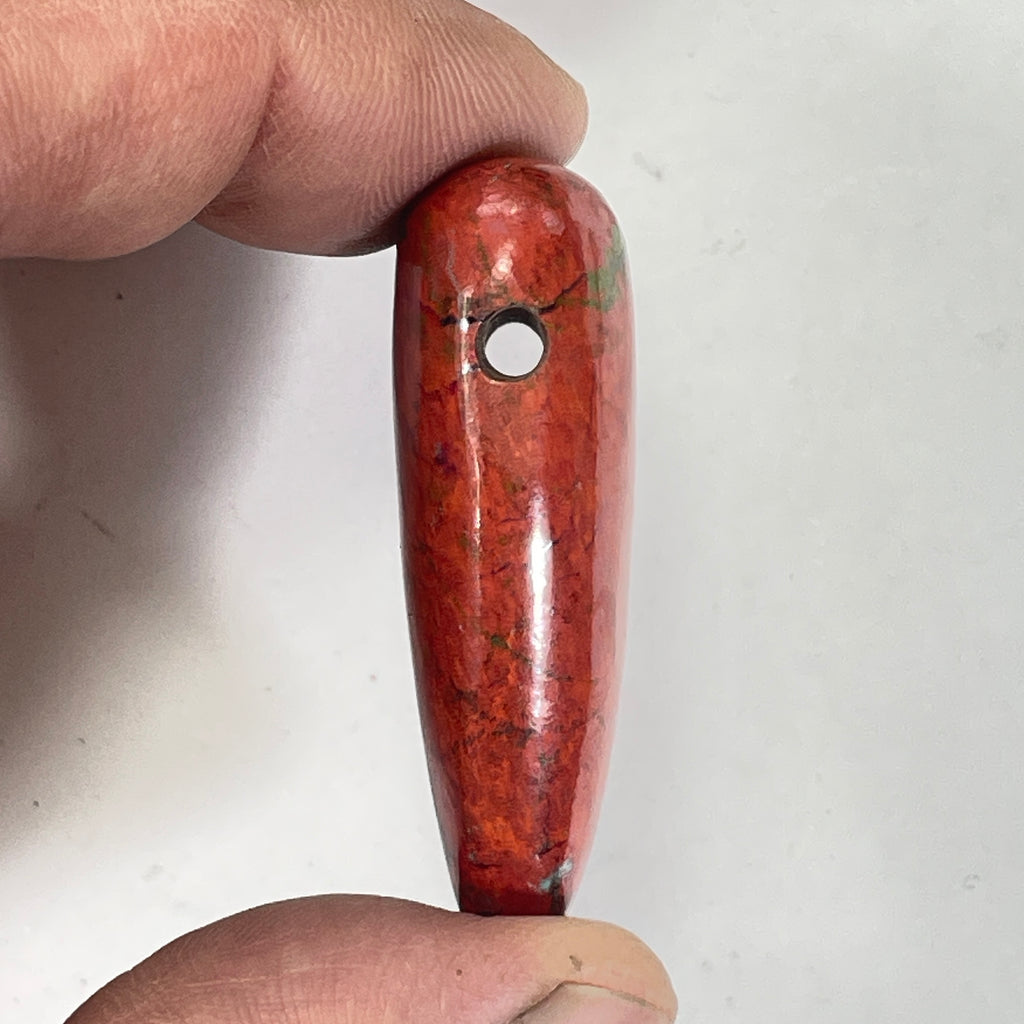 DVH Sonora Sunrise Healed Broken Heart Bead Cuprite Chrysocolla 45x23x14mm (6719)