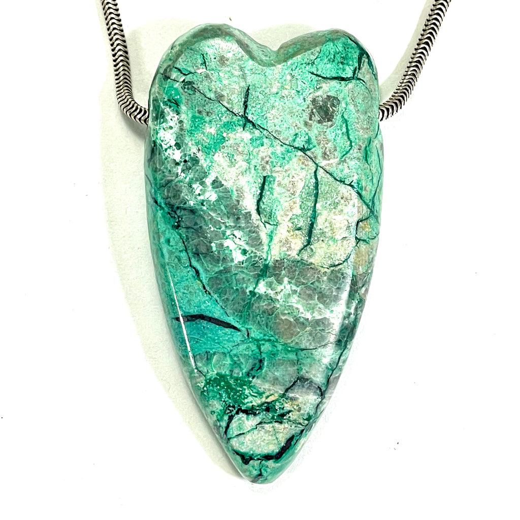 DVH Sonora Sunrise Healed Broken Heart Bead Chrysocolla 50x26x11mm (6721)