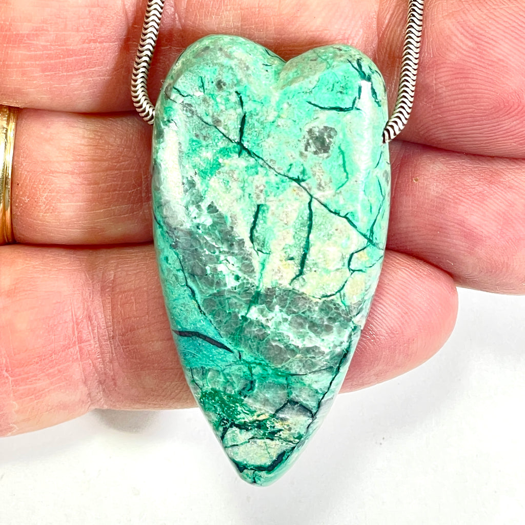 DVH Sonora Sunrise Healed Broken Heart Bead Chrysocolla 50x26x11mm (6721)
