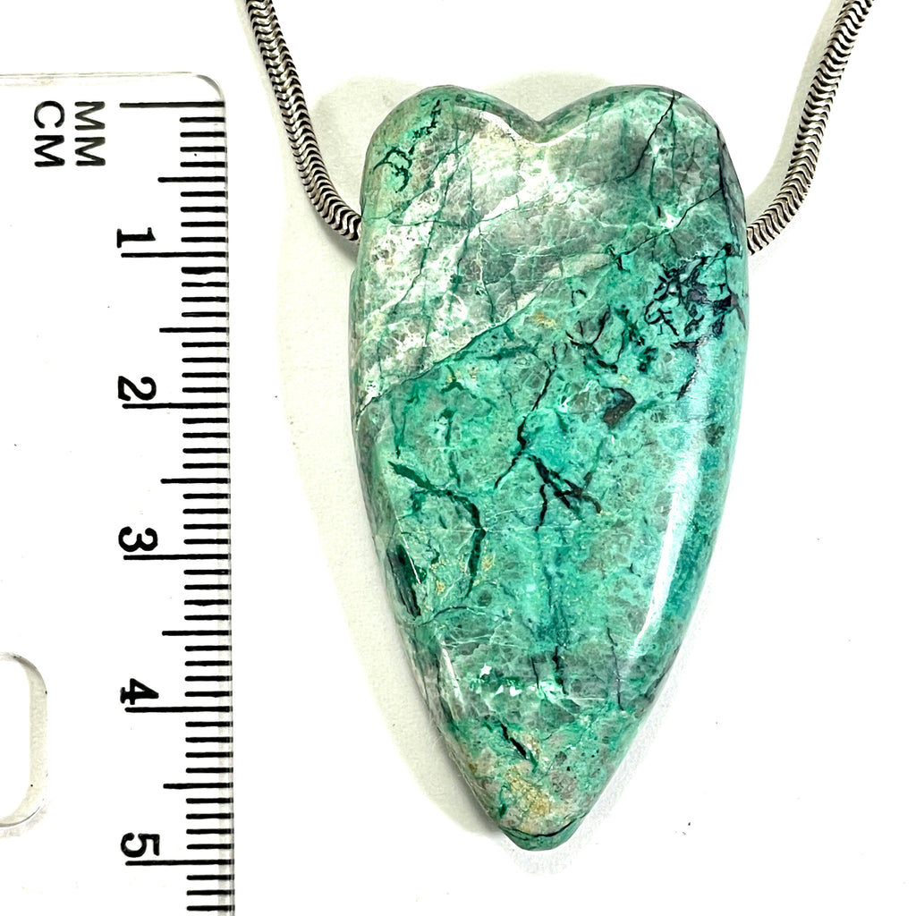 DVH Sonora Sunrise Healed Broken Heart Bead Chrysocolla 50x26x11mm (6721)