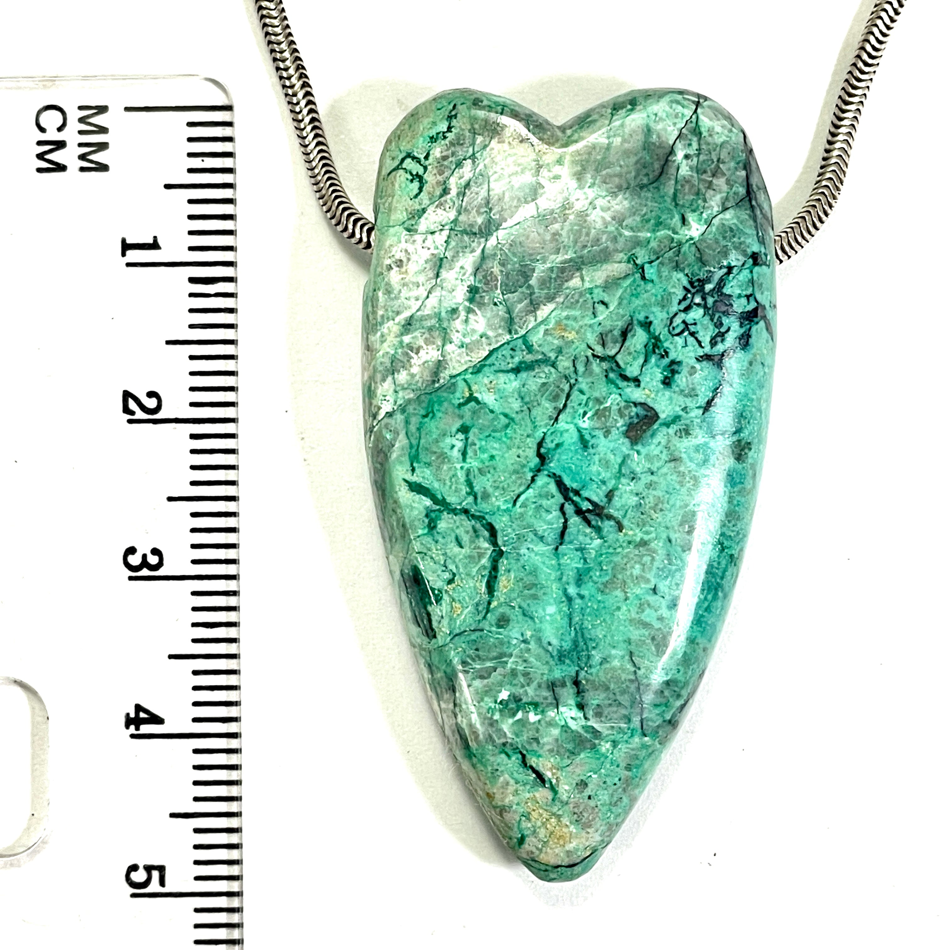 DVH Sonora Sunrise Healed Broken Heart Bead Chrysocolla 50x26x11mm (6721)