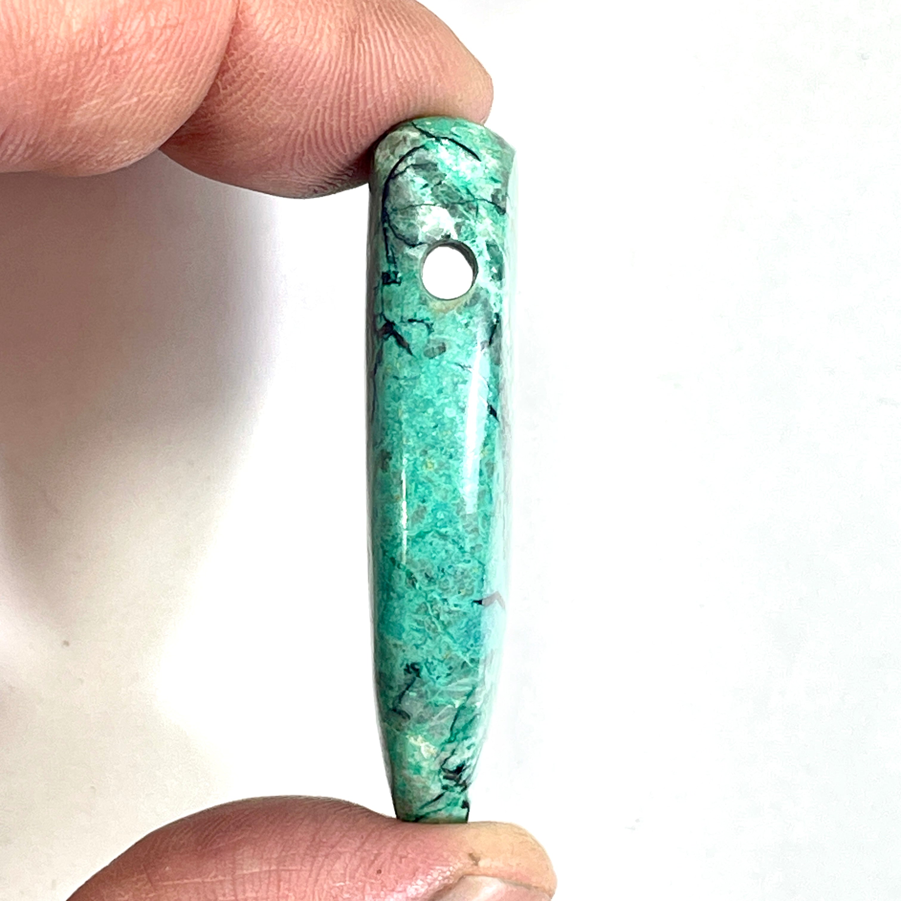 DVH Sonora Sunrise Healed Broken Heart Bead Chrysocolla 50x26x11mm (6721)