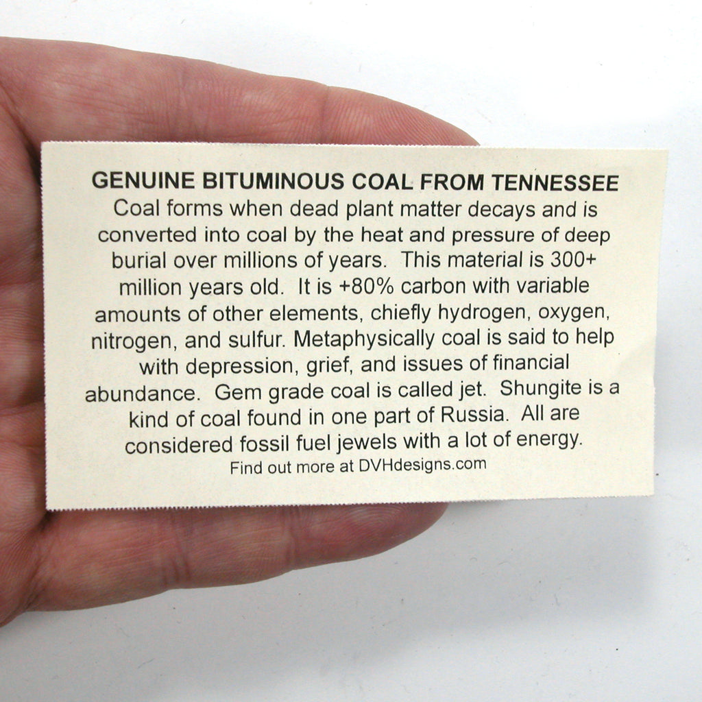 DVH 1.8oz American Shungite Bituminous Coal Heart Fossil Fuel Climate Grief Healing Crystal (5623) - DVHdesigns