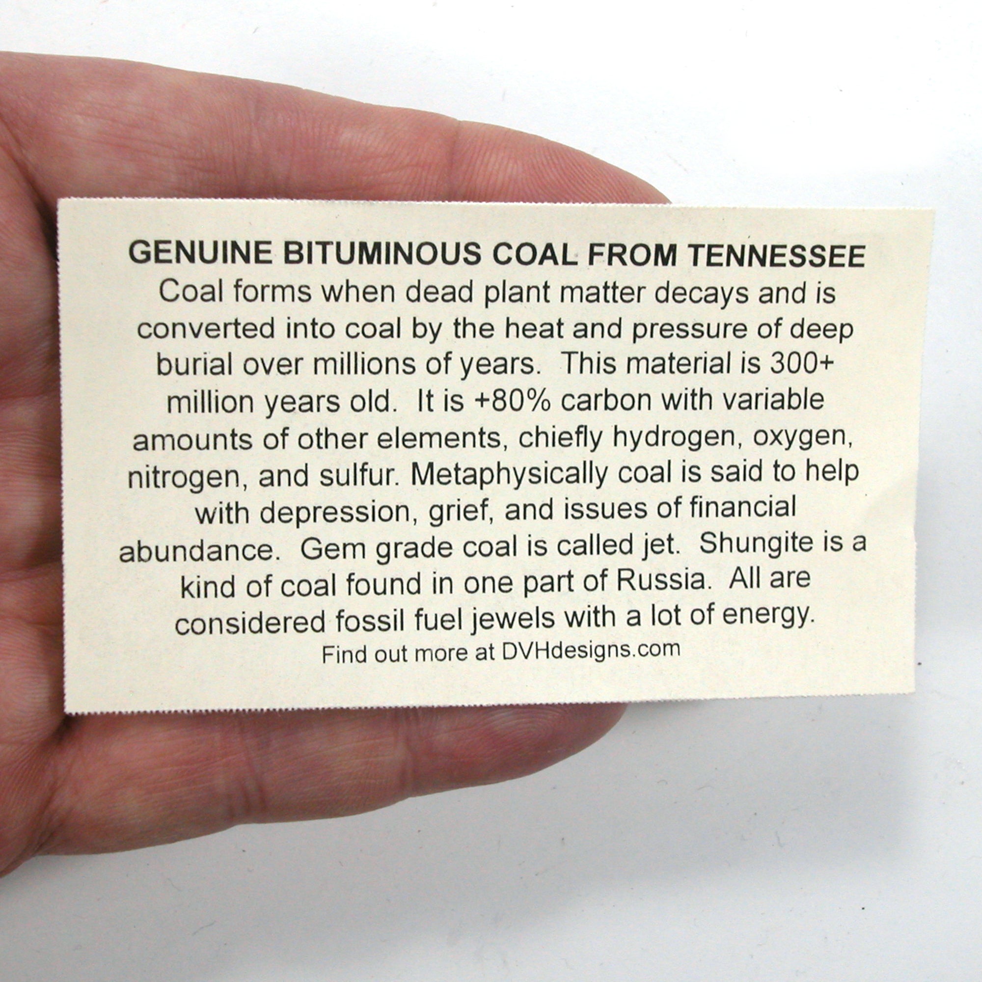 DVH 1.4oz American Shungite Bituminous Coal Heart Fossil Fuel Climate Grief Healing Crystal (5626) - DVHdesigns