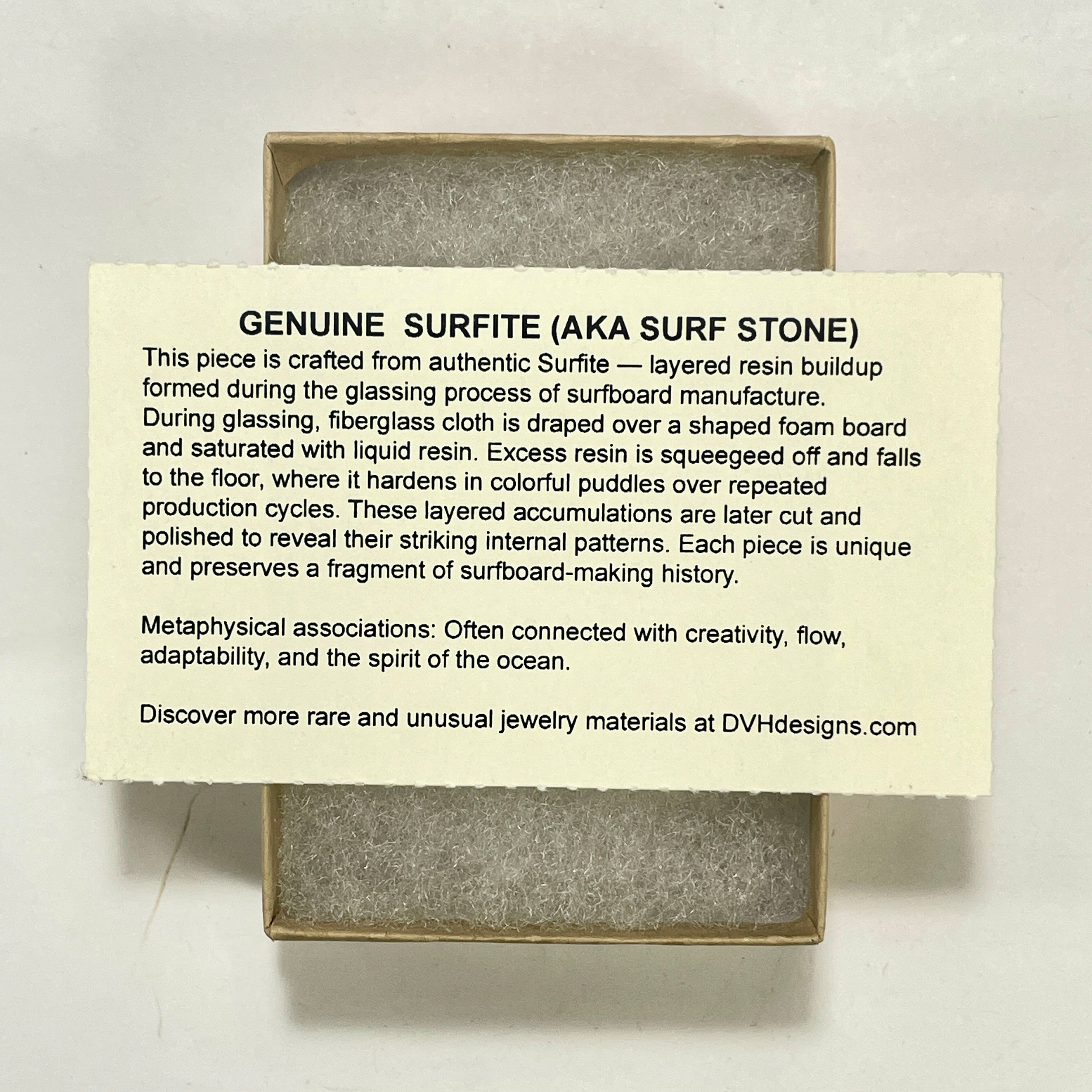 DVH Surfite (Surfboard Resin) Freeform Bead Pendant, Fordite-Style 42x21x15mm (6448) - DVHdesigns