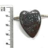 DVH Petrified Dinosaur Bone Heart Bead Pendant Polished 30x23x12 (5264)