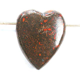 DVH Dinosaur Bone Heart Bead Pendant Fossil Dino Gembone 34x28x13mm (5601)