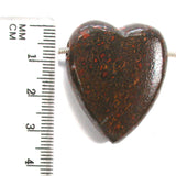 DVH Dinosaur Bone Heart Bead Pendant Fossil Dino Gembone 34x28x13mm (5601)