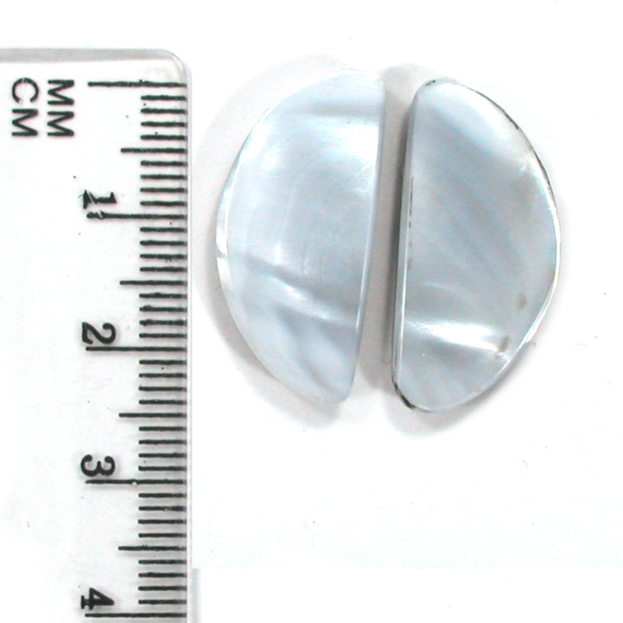 DVH Gem Dinosaur Bone Biopsy Mother of Pearl Doublet Cabochon Pair 25x12x3mm (5426) - DVHdesigns