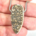 DVH Gem Dinosaur Bone Biopsy Mother of Pearl Doublet Bead 34x16x7mm (6724)
